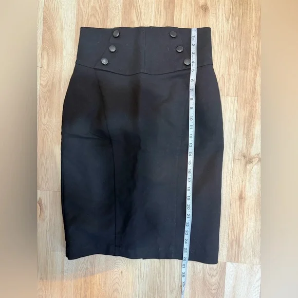 Worthington Black Pencil Skirt with Button Detail - Picture 5 of 6